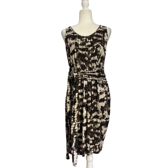 MaxMara Weekend Viscose Tie Front Midi Dress Sleeveless Scoop Neck - Picture 1 of 6